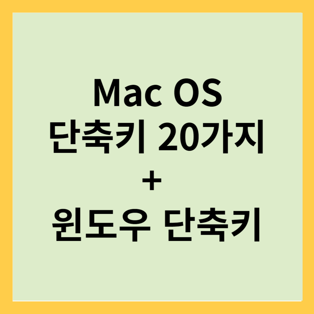 Mac OS 단축키