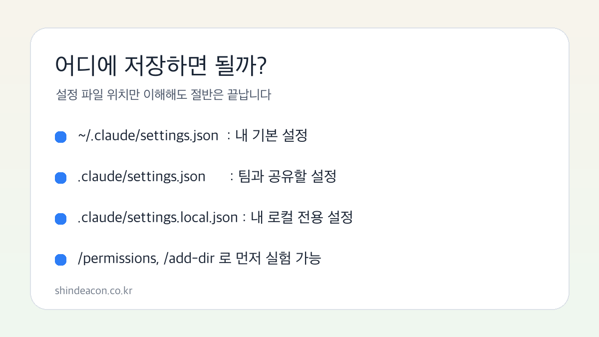 클로드 코드 설정 파일 위치 정리 이미지
